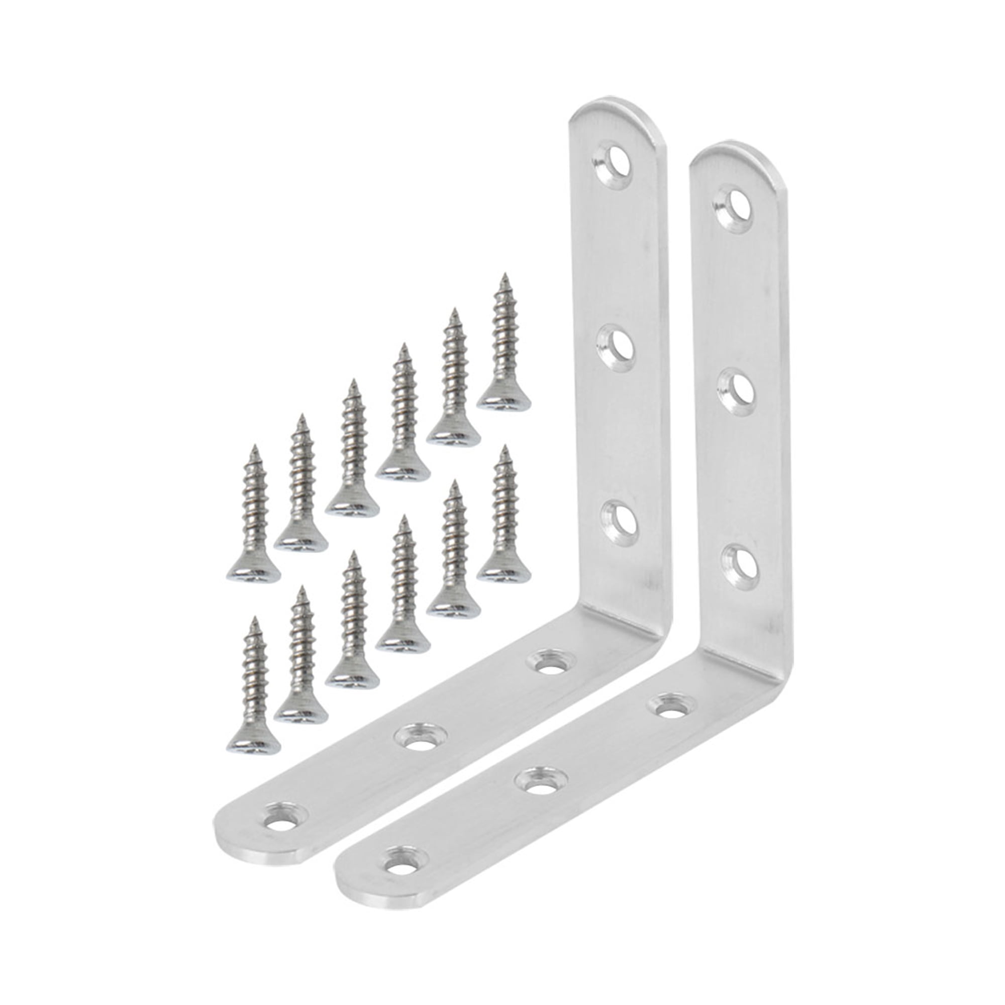Uxcell 100x100mm Stainless Steel L Shaped Angle Brackets with Screws ...