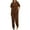 Brown, variant on Women's Two Piece Tracksuit Short Sleeve Round Neck T-Shirt with Joggers Pants Cotton Blend Soft Workout Running Outfits Hot Pink,2XL
