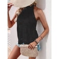 thumbnail image 5 of Women'S Tank Tops Hollow Out Lace Boho Blouse Eyelet Embroidery Sleeveless Tops Shirts Black S, 5 of 8