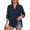 Dark Blue, variant on Long Sleeve Shirts for Women Casual Summer V-Neck Button Down Side Slit Blouse Comfortable Breathable Loose Fit Womens T Shirts Dark Blue S