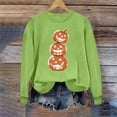 thumbnail image 2 of Uootdi Gift Womens Sweatshirts Crew Neck Halloween Stacked Pumpkin Graphic Print Long Sleeve Oversized Fit Casual Pullover Tops, 2 of 6