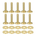 thumbnail image 1 of Unique Bargains 10 Set 12x4x21mm Solid Brass Rivets and Burrs Leather Fastener, Gold Tone, 1 of 5
