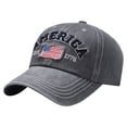 thumbnail image 4 of HAJWOH American Flag Hat for Men Women Distressed Vintage Cotton Adjustable Embroidered Patriotic Baseball Cap, 4 of 4