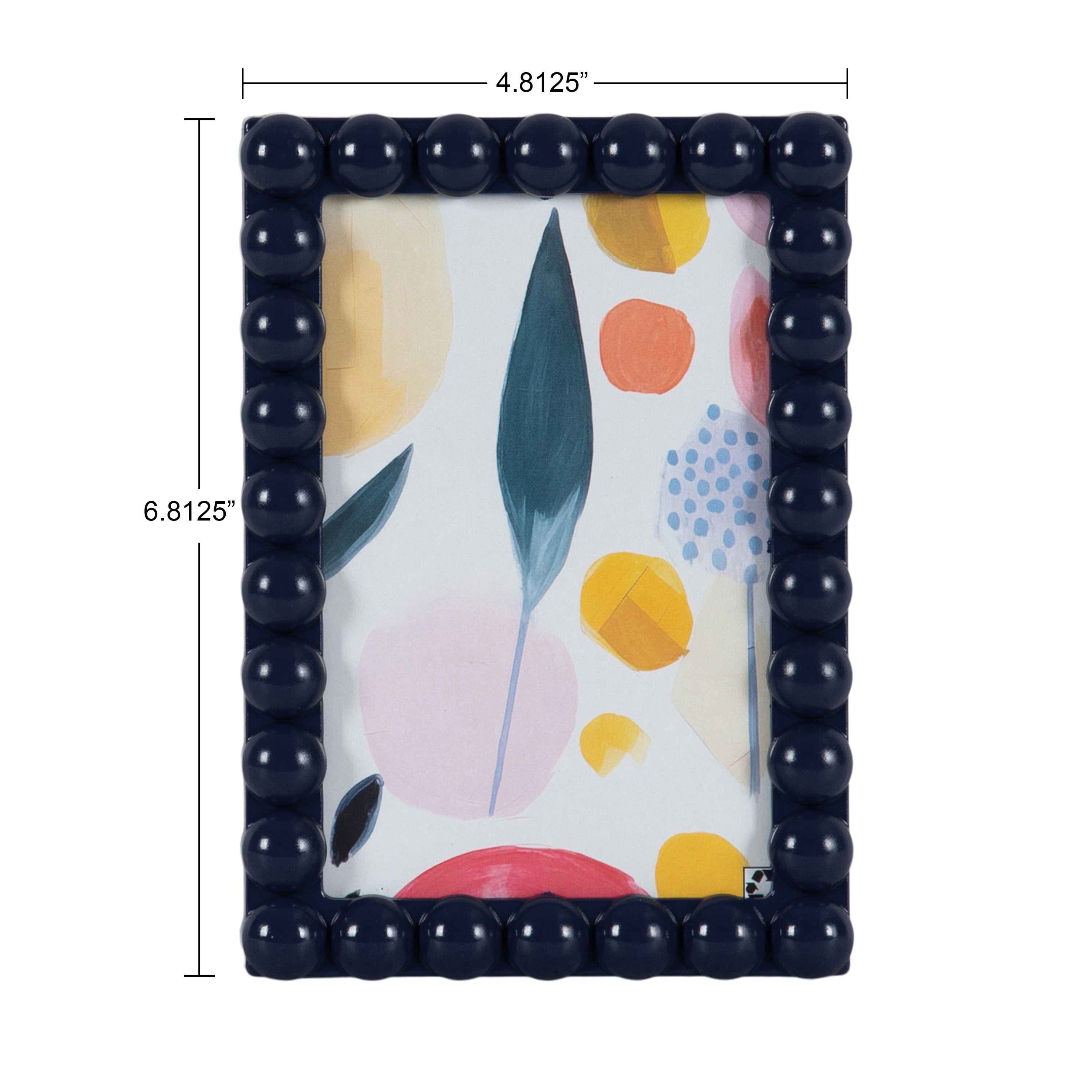 DesignOvation 4x6 Beaded Navy Decorative Tabletop Picture Frame