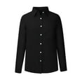thumbnail image 4 of AherBiu Long Sleeve Shirts for Women Cotton Linen Button Lapel Open Front Lightweight Tops Blouse, 4 of 5