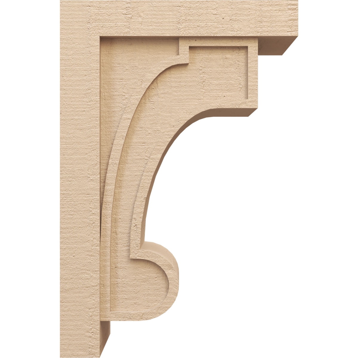10"W x 20"D x 30"H Classic Alma Rough Cedar Woodgrain TimberThane Corbel, Primed Tan