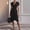 Black, variant on Dolkfu Petal Fall&Winter Dresses for Women Pull-on Black V-Neck Short Sleeve Bodycon Slim Solid Fashion Mid-Length Dresses Black,L