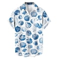 thumbnail image 4 of Gamivast Men's Sea Shell Print Hawaiian Shirts Short Sleeve Button Down Tops Quick Dry Soft Summer Beach Vacation Party Casual Holiday Dress Shirt, 4 of 6