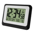 MainStays Black Atomic Digital Calendar Desk Alarm Clock with