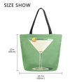 thumbnail image 5 of FORMRS Womens Canvas Tote Bag with Zipper Inner Pocket Shoulder Handbag, Green Lemon Juice, 5 of 7
