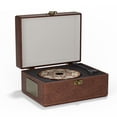 thumbnail image 1 of Reproductor de CD portátil Yintiny vintage con Bluetooth y cuero marrón, 1 of 7