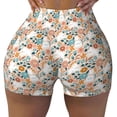 thumbnail image 2 of Haiem Cute Rabbit Floral No Front Seam Biker Shorts for Women Yoga Workout Gym Bike Shorts with Tummy Control Moisture-Wicking-, 2 of 9