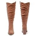 thumbnail image 3 of Love Steetly Women's Extra Wide Calf Knee High Boots, Slouchy Ruched Shaft, Chunky Block Heel Side Zip Casual Winter Tall Boots., 3 of 8