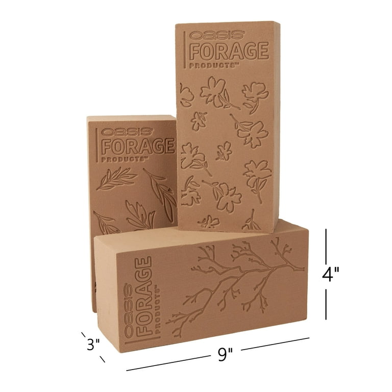 OASIS® Forage Floral Foraging Foam, Brown, 3 pack - Walmart.com