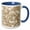 Blue/White, variant on 3drose, Girly Gold Glittery Look Bokeh Hearts, 11oz Magic Transforming Mug