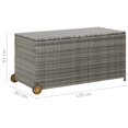 thumbnail image 4 of vidaXL Garden Storage Box Light Grey 120x65x61 cm Poly Rattan, 4 of 5