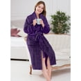 thumbnail image 6 of PAVILIA Purple Women Robe Fleece Plush Soft, Fluffy Fuzzy Cozy Warm Lightweight Bathrobe, Shower Spa House Long Robe for Women, 2XL/3XL, 6 of 7