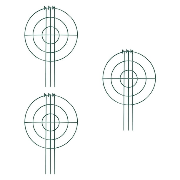 3 piezas de jaulas de peonía y soportes crecen a través de aros Anillos de soporte de plantas de hierro minimalistas para plantas para exteriores de Círculo