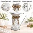 thumbnail image 2 of Vintage Galvanized Metal Pitcher Vase, Shabby Chic Watering Can Flower Holder, Distressed Iron Floral Container, Rustic Table Mantel Decor Vessel, 2 of 8