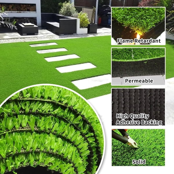 3.28FT x 32.8FT Large Artificial Turf with Drainage Holes - Professional Dog Mat & Outdoor Carpet for Balconies, Gardens & Terraces