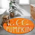 thumbnail image 3 of Round Rugs 3.3Ft, Hello Pumpkins Round Area Rug Washable Indoor Throw Carpet, Thanksgiving Watercolor Orange Ombre Soft Non Slip Circle Rug for Laundry Room Patio Home Decor Aesthetic, 3 of 8