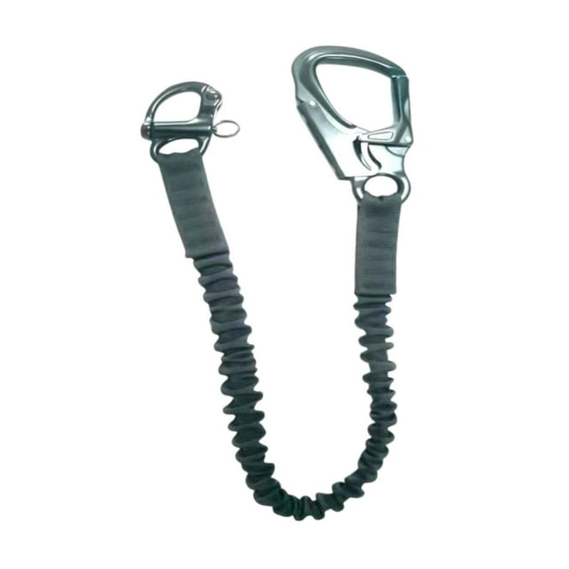 koolsoo Fall Protection Lanyard Elastic Bungee Quick Release Climbing Lanyard for Hiking Black