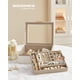 thumbnail image 2 of SONGMICS Caja de Joyas, Caja Joyero de 2 Niveles con Bandeja Extraíble, Estuche de Joyería, con 2 Cajones, Tapa de Cristal, Regalo Ideal, Estilo Moderno, Blanco Nube y Dorado Metálico, 2 of 5