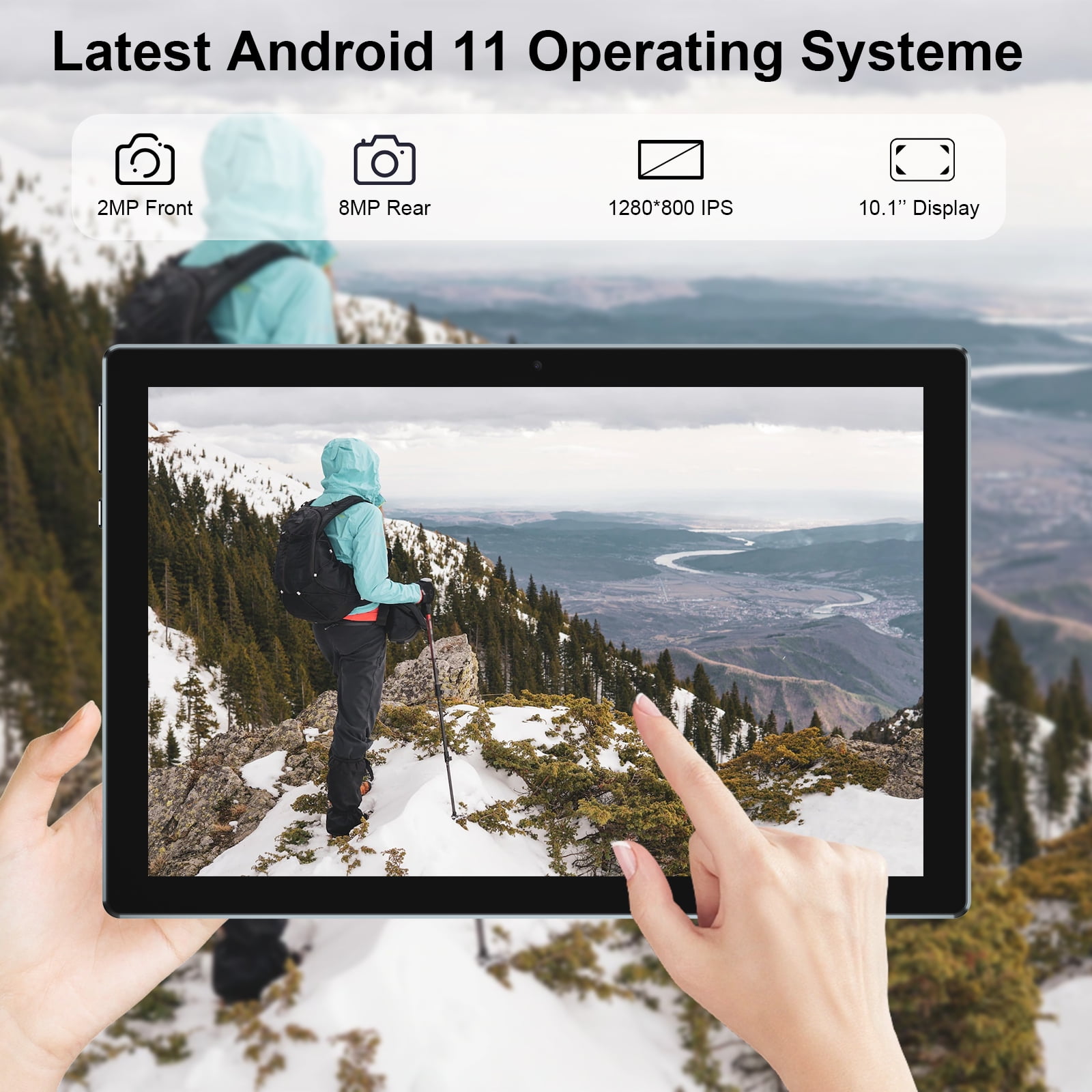 2024 Newest Tablet with Keyboard, 10 Inch 2 in 1 4GB RAM+128GB ROM+1TB Android Tablets PC, 1.8Ghz Quad-Core Processor, 1280*800 IPS HD Tablet, 8MP Dual Camera, 6000mAh Battery with Case Mouse Stylus