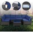 thumbnail image 7 of LEVELEVE 7 Pieces Outdoor Patio Furniture Sets,Rattan Conversation Sectional Set,Manual Weaving Wicker Patio Sofa with Tea Table, 7 of 7
