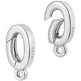 thumbnail image 1 of 2 piezas de anillos de resorte de plata de ley 925 con cierre de resorte ovalado de 12 mm, cierres acortadores y potenciadores de collar, cierre ovalado, mosquetón con presilla., 1 of 9