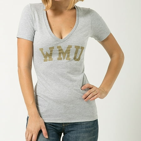 - WMU Western Michigan University, Long, NCAA, Game Day Womens Tee T-shirt, W Republic, Heather Grey