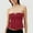 Red, variant on FDGIU Women's Summer 2025 Plus Size Peplum Tank Tops - V Neck Sleeveless Pleated Blouse for Beach and Office Wear