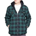 thumbnail image 3 of Visive Men's Sherpa-Lined Flannel Hoodie Jacket - Warm Zip-Up Layer for Cold Weather - Classic Fleece Plaid Pattern - Perfect for Hiking, Camping, & Everyday Winter Wear - Durable & Fashion-Forward, 3 of 10