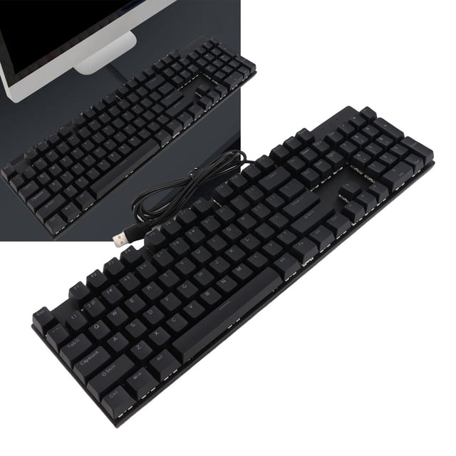 Teclado De Computadora Con Cable, 104 Teclas, Retroiluminación RGB, Multifuncional, Evita Imágenes Fantasma, Teclado Mecánico De Tamaño Completo Con Interruptor Rojo, Teclado