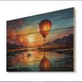 thumbnail image 2 of Designart "Yellow Hot Air Ballon expressionistic" Hot Air Balloon Print on Natural Pine Wood, 2 of 5