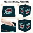 thumbnail image 4 of Tiny Teeth Foldable Toy Box Cube Organizer with Handle, 10.8"x10.5"x10.6", Large Capacity Toy Storage Bin, 4 of 6