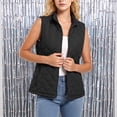 thumbnail image 4 of Wovilon Women's Diamond Quilted Puffer Vest Stand Collar Full Zip Sleeveless Lightweight Lined Outerwear with Pockets Casual Fall Winter, 4 of 6