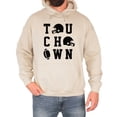 thumbnail image 3 of Touchdown Football Hoodie Distressed Game Day Tailgate Pullover Sweatshirt, Sand, L, 3 of 8