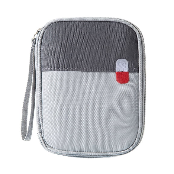 Xoxingysm Travel Mini First Aid Kit Grey,Travel Mini Pouch Portable Mini Kit Storage Bag Empty Pouch for Outdoor Camping Hiking Travel Emergency Small Pouch