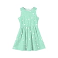 thumbnail image 3 of Abcomgle Summer Dress for Girls 7-8 Casual A-Line Sleeveless Girls Tank Dresses Polka Dot Crew Neck Sundresses Swing Dresses,Light Green,2-3Years, 3 of 4