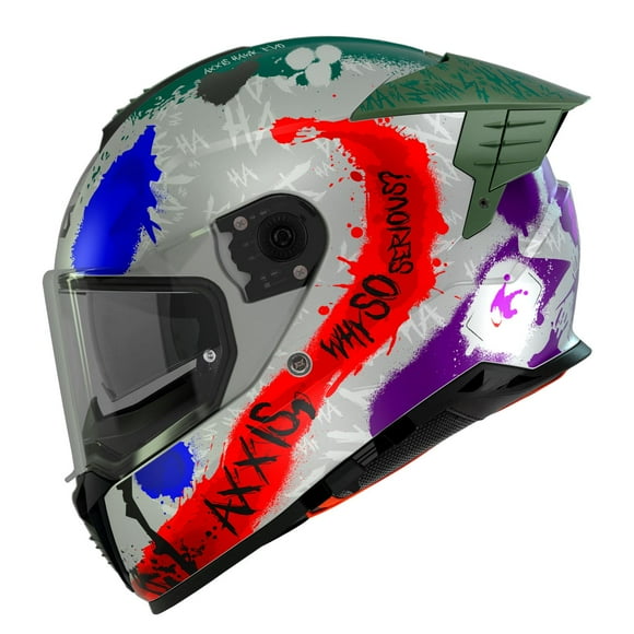 Casco para moto Gray talla S Hawk Sick Joke Axxis gris