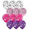 PAW PATROL GIRLS and PAW PRINT PARTY BALLOON MIXED ASSORTMENT OF PINKS, PURPLE, and PAW PRINT 12PCS