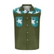 thumbnail image 3 of Camisas de Cuello para Hombres, Moda Casual Día de la Independencia Imprimir Turndown Bolsillos sin Mangas Tanque Deportivo, 3 of 5