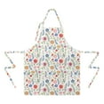 thumbnail image 2 of Pioneer Flower Floral Print Pattern Apron-Garden Aprons for Women with Pockets-Cotton Linen Waterproof Kitchen Cooking Gardening Aprons Adjustable for Kitchen,Cooking,BBQ and Salon 33x27 Inch, 2 of 7