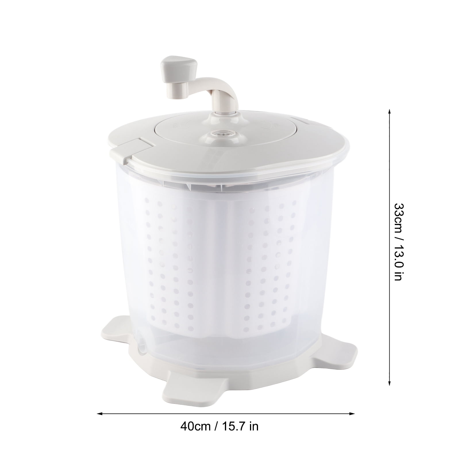 Mini Portable Manual Washing Machine, Hand Cranked Clothes Washer with a Detachable Dehydration Basket for Home Dormitory Gray
