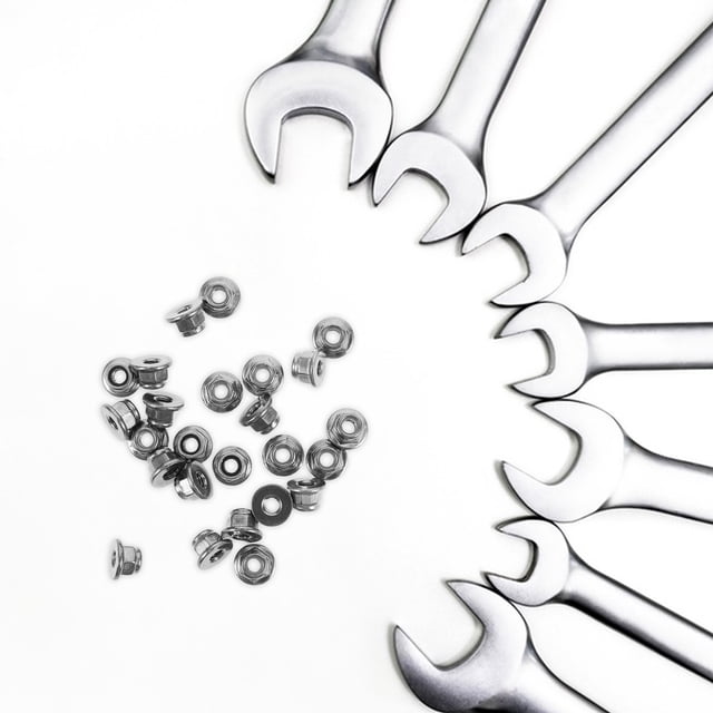 FESTFENDS 25Pcs Industrial Stainless Steel Hexagon Flange Nuts with Nylon Insert for Secure Fixing