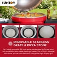 thumbnail image 5 of SUNJOY 20 inch Charcoal Grill, Egg-shaped Outdoor Grill with Pizza Stone, Ultimate BBQ Grill and Smoker with Wheels, Red, 5 of 13