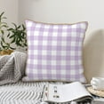 thumbnail image 6 of Haiem Purple Checkboard Print Velvet Soft Solid Decorative Square Throw Pillow Covers Set with Elegant Piping Christmas Cushion Case for Sofa Bedroom Car-18"x18", 6 of 8