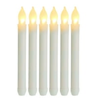 ITSELFER 6Pcs Flickering LED Taper Candles Long Candle Light Wedding Christmas Holiday Decor