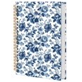 thumbnail image 1 of Cuaderno espiral Elpwk Retro con estampado floral azul y blanco, 14 x 21 cm, 1 of 6